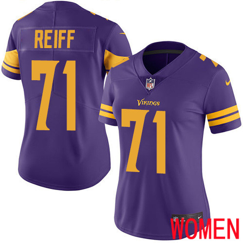 Minnesota Vikings #71 Limited Riley Reiff Purple Nike NFL Women Jersey Rush Vapor Untouchable->youth nfl jersey->Youth Jersey